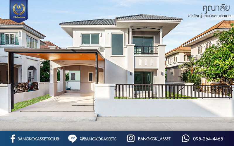 บ้านมือสองตกแต่งใหม่ ม.คุณาลัย บางใหญ่-เซ็นทรัลเวสต์เกต หลังใหญ่สุดคุ้ม! พร้อมอยู่ เนื้อที่ 52.4 ตร.ว. ฟังก์ชั่น 3 ห้องนอน 2 ห้องน้ำ บนทำเลเดินทางสะดวก ติดถนนใหญ่ ใกล้รถไฟฟ้าสถานี "คลองบางไผ่"...